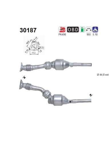 Catalizador As 30187 -  EXTINGUIDA RENAULT SPACE 2,0i  16V JKOL 1