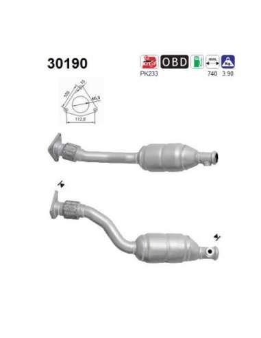 Catalizador As 30190 - CLIO 1.6i 16V 1598 cc 79 Kw /