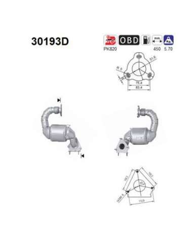 Catalizador As 30193D - Espace 2.0TD DCI 16V DPF 199