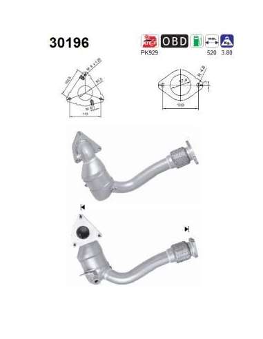 Catalizador As 30196 - Laguna 3.0i 24V V6 2946 cc 1