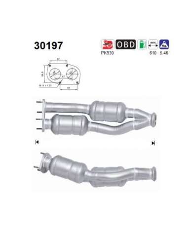 Catalizador As 30197 - Laguna 3.0i 24V V6 2946 cc 1