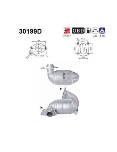 Catalizador As 30199D -  EXTINGUIDA Logan 1.5TD DCI 146 1 cc 50