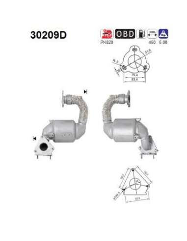 Catalizador As 30209D - AS RENAULT LAGUNA 2.0TD Dci