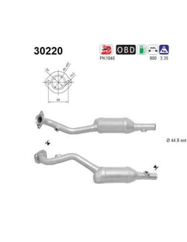 Catalizador As 30220 - AS DACIA SANDERO 1.2