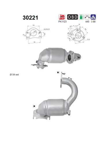 Catalizador As 30221 - AS RENAULT CLIO 1.2i Tce 10