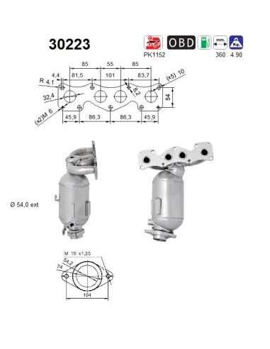 Catalizador As 30223 - AS DACIA LODGY 1.6 8V