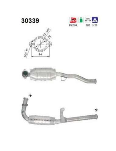 Catalizador As 30339 - RENAULT MEGANE 1.4I 4Y5 P