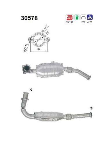 Catalizador As 30578 - RENAULT CLIO 1.4 3