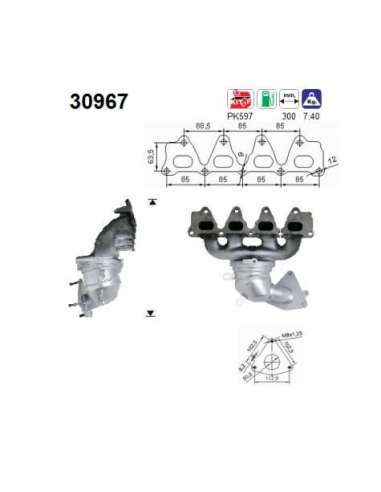 Catalizador As 30967 - RENAULT MEGANE 1.4/1.6 107CV