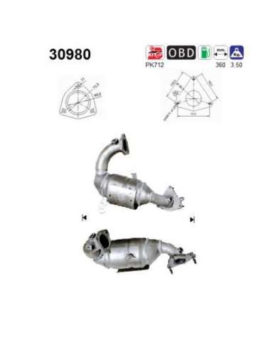 Catalizador As 30980 - RENAULT SPACE IV 2.0I 163CV