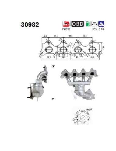 Catalizador As 30982 - RENAULT LAGUNA 2.0IDE 140CV