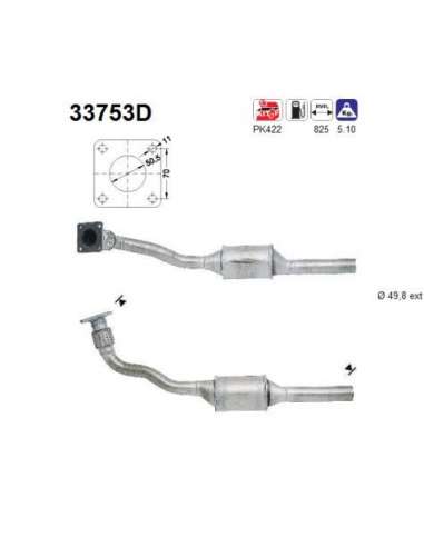 Catalizador As 33753D - SEAT IBIZA/INCA VW CADDY 1.9