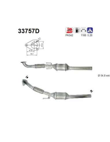 Catalizador As 33757D - SEAT TOLEDO 1.9 TDI 6