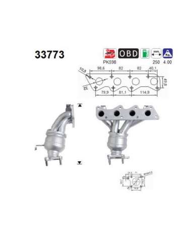 Catalizador As 33773 - SEAT IBIZA 1.4 60CV