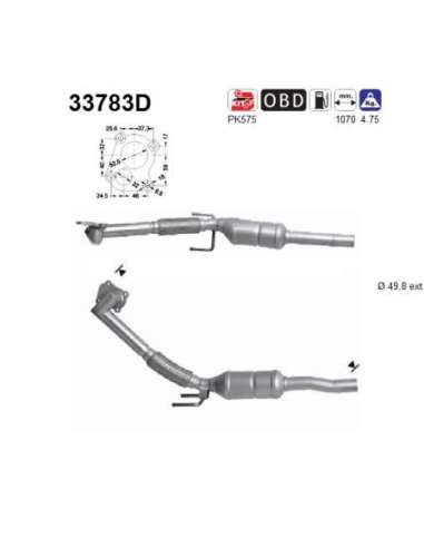 Catalizador As 33783D -  EXTINGUIDA SEAT IBIZA 1.4TD 80 CV