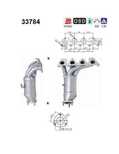 Catalizador As 33784 - SEAT IBIZA1.4i 86CV ANT