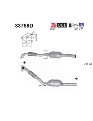 Catalizador As 33789D -  EXTINGUIDA Cordoba 1.9 TDI 189 6 cc 96