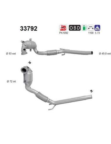 Catalizador As 33792 - SEAT LEON 1.2i 105CV