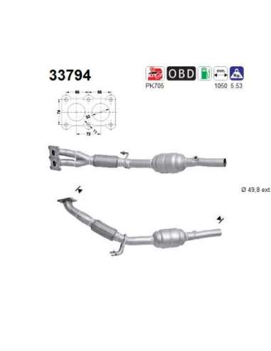 Catalizador As 33794 - SEAT ALTEA 1.6i 102CV