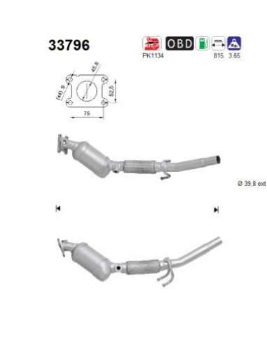 Catalizador As 33796 - AS SEAT Mii 1,0i