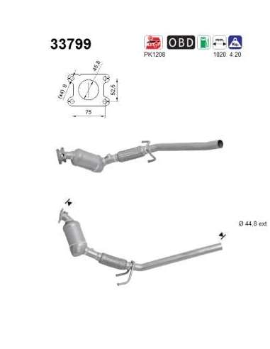 Catalizador As 33799 - AS SEAT IBIZA 1.0i75CV