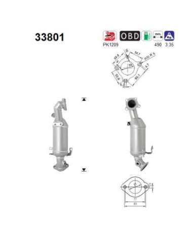 Catalizador As 33801 - AS SEAT LEÃ“N 1.2i TSi 8V