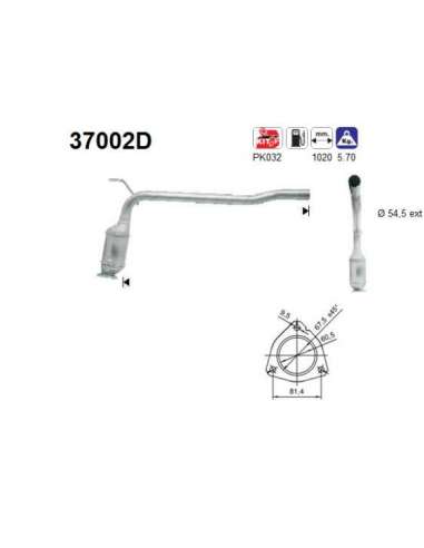 Catalizador As 37002D - VW TRANSPORTER 19TD/24DS 1/9