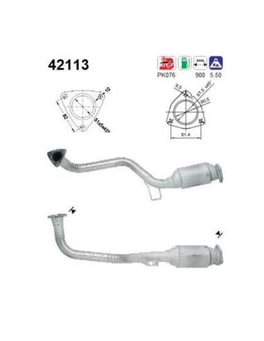 Catalizador As 42113 - AUDI 80 2.6 V6 CATAL.DERECHO