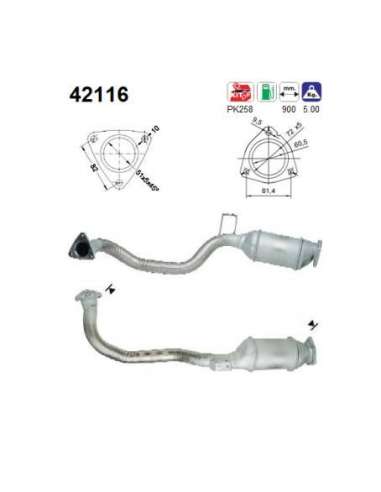 Catalizador As 42116 - AUDI 80 2.6 4X4 CAT.IZQUIERD.