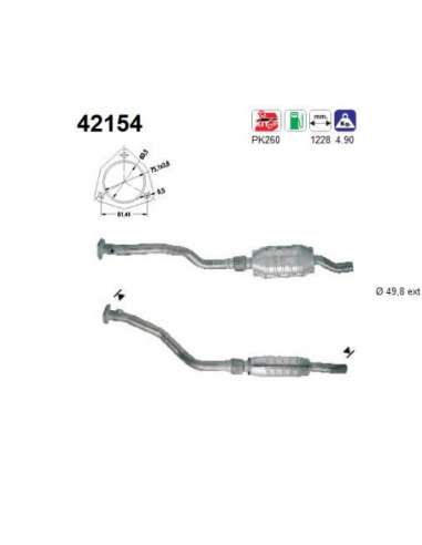 Catalizador As 42154 - AUDI A4 2.8 V6 DERECHO