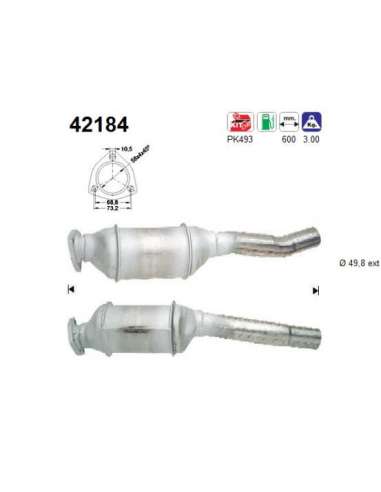 Catalizador As 42184 - AUDI 80 1.6 09/91-1