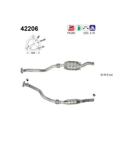 Catalizador As 42206 - AUDI A6 2.8 V6 ACK IZQUIERDO