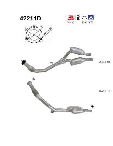 Catalizador As 42211D - AUDI A6 2.5 TDI QUATTRO 8