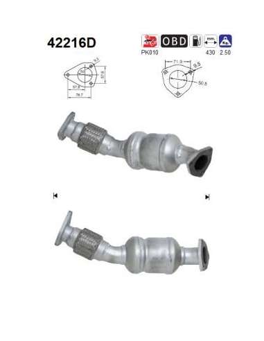 Catalizador As 42216D - AUDI A4 1.9TDI