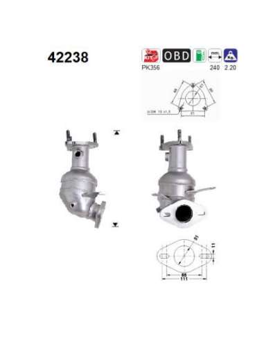 Catalizador As 42238 - AUDI A2 1.6i 110CV ANT