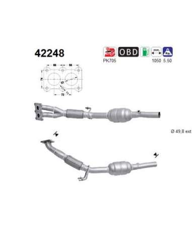 Catalizador As 42248 - AUDI A3 1.6 8V 102CV