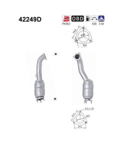 Catalizador As 42249D - A6 2.7TDI V6 24V 2698 cc 12