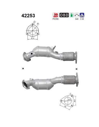 Catalizador As 42253 - TOUAREG 4.2i FSI V8 32V 4163