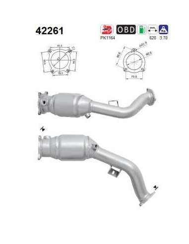 Catalizador As 42261 - AS Catalizador AUDI A4 2.0TFS