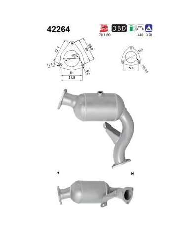 Catalizador As 42264 - AS CAT AUDI A5 3,0I V6 24V