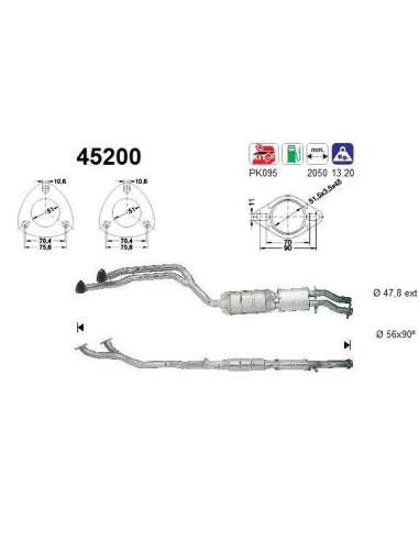 Catalizador As 45200 - BMW 325I 24V SEDAN/COUPE 90-1