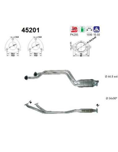 Catalizador As 45201 - BMW 520I 24V M50 E34