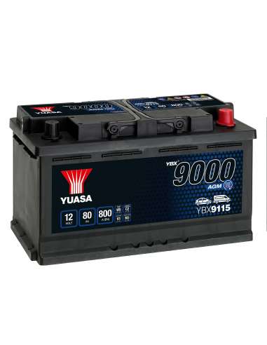Batería Yuasa YBX9115 - 12V 80Ah EN 800A AGM