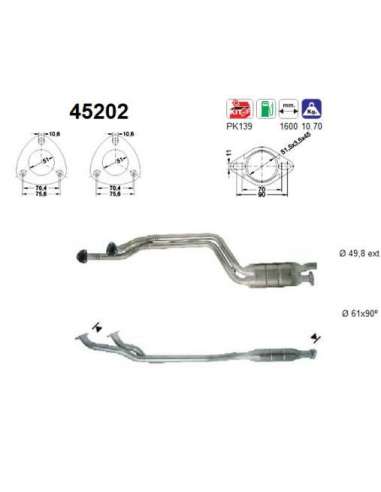 Catalizador As 45202 - BMW 525I 24V E34 M50 9