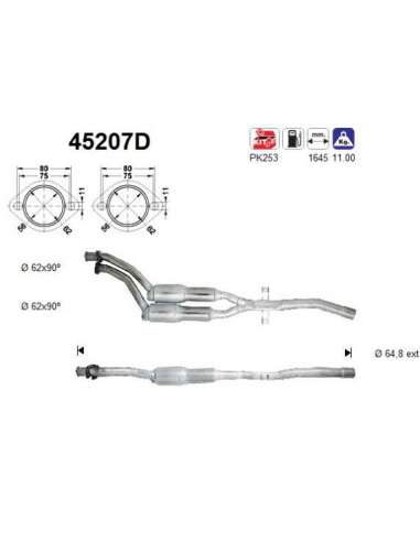 Catalizador As 45207D - BMW 530D POSTERIOR 8