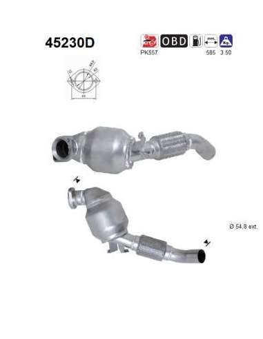 Catalizador As 45230D - BMW 330 TD 184CV /ANTERIOR