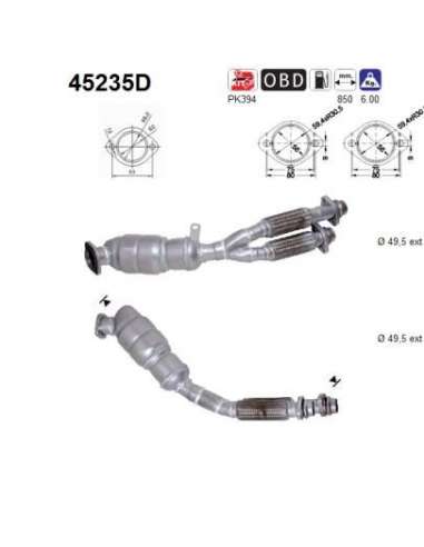 Catalizador As 45235D - BMW 530D AUTOMATIC ANT