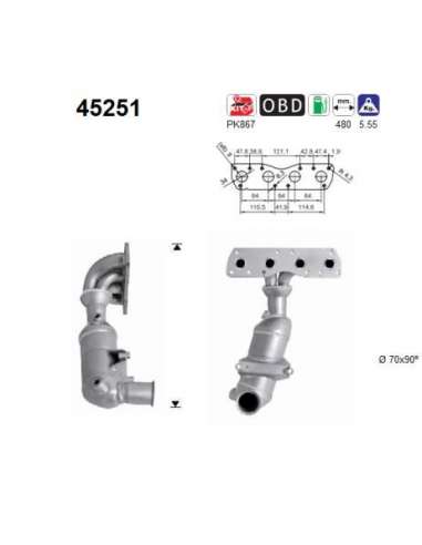 Catalizador As 45251 -  EXTINGUIDA MINI COOPER 1.6i 16 V 120CV