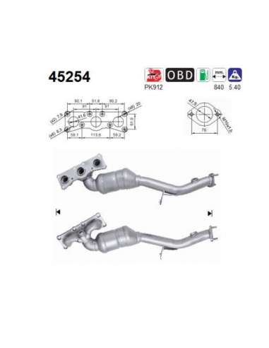 Catalizador As 45254 - 323i 2.5 V6 24V 2497 cc 130 K