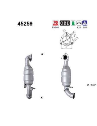 Catalizador As 45259 -  EXTINGUIDA Cooper S 1.6i 16V 1 598 cc 128